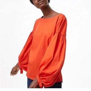 $19 sale Loft Red Puff Bubble Sleeve Top/ Blouse super oversized S 0333 trending